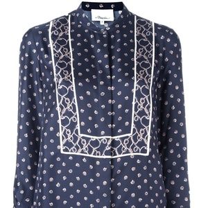3.1 Phillip Lim Printed Satin Blouse Size 8
